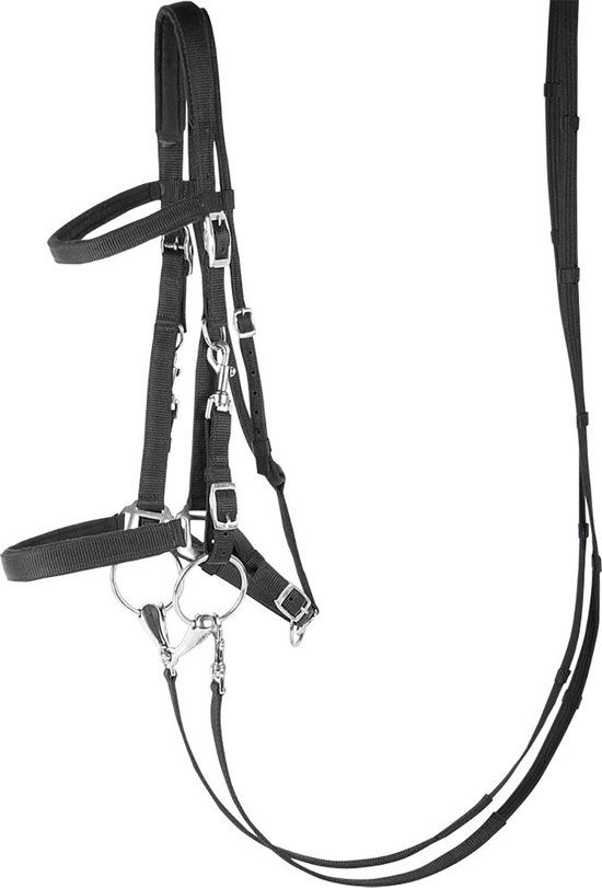 Harry's Horse Hoofdstel/Halster - pony - zwart - nylon