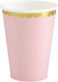 PartyDeco Bekertjes Roze (6 st 220 ml)