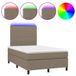 VidaXL Boxspring met Matras en LED Stof Taupe 120x200 cm