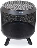 HEAT OUTDOOR LIVING HEAT Trommelpot - Vuurkorf met Grillrooster - Vuurkorf BBQ - Zwart Staal - 50x50x60 cm