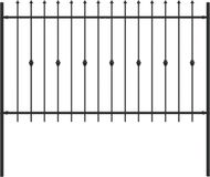 vidaXL Spike Fence ASTEN 200 x 166 cm Powder-coated Steel Black