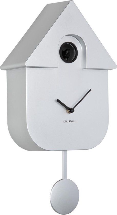 Karlsson Koekoeksklok Modern Cuckoo Metallic - Zilver