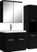 Badplaats Montreal 60 cm – Noir mat – Meuble de salle de bain avec armoire à miroir et armoire latérale