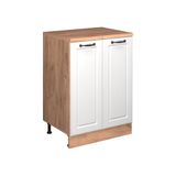 Vicco Keukenkast voor schuine wand R-Line, Wit Landhuis, 60 cm zonder schuine kant met 2 deuren