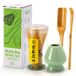 TEANAGOO Kit à matcha, fouet en bambou (chasen), porte-fouet vert céladon, cuillère traditionnelle en bambou (chashaku)