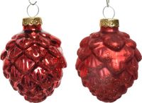 Decoris Denappel Glas D5H7 cm Kerstrood 6st