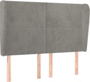 vidaXL Hoofdbord met randen 147x23x118/128 cm fluweel lichtgrijs