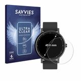 Savvies - Screenprotector voor Horloges (Rond, ø: 45 mm) - Folie Beschermfolie transparant 6 Stuks