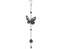 Louis Moulin Windchime Vlinder met Kralen, Antraciet, Staal