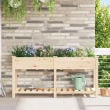 vidaXL Jardinière beige 161,5 x 45 x 76,5 cm bois d'épicéa massif