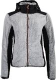 Peak Mountain Dames gebreide hoodie met rits in twee materialen