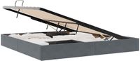 vidaXL Ottoman Bedframe met opslag Donkergrijs 200 x 200 cm Fluweel