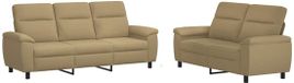 vidaXL Canapé 2 places Tissu Marron clair