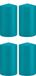 Trend Candles Bougie cylindrique/bougie tronc - 4x - turquoise - 8 x 15 cm - 69 heures de combustion