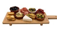 Cookinglife Serveerplank / Tapasplank op pootjes - L - Bamboe - 58 x 19 cm