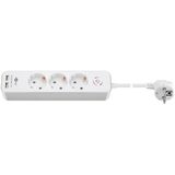 Goobay Stekkerdoos 3-voudig met schakelaar en 2x USB