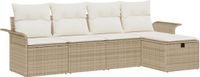 vidaXL Tuinbank Set 5-delig Poly-rattan
