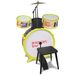 Bontempi BeatMasterPro Classic drumstel met 4 elementen, met kruk en twee drumsticks voor een ongeëvenaarde ervaring, geel, 68 x 50 x 50 cm
