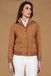 D'Arienzo Blouson bomber cuir daim beige avec boutons, Taille XL, Couleur Beige