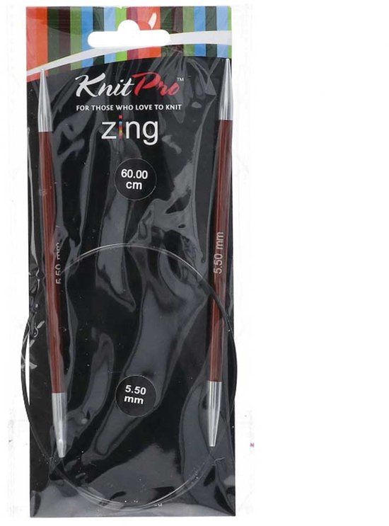 KnitPro Zing rondbreinaalden 60cm 5.50mm