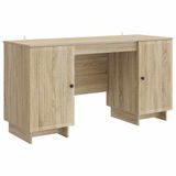 vidaXL Bureau Sonoma Eiken Bewerkt hout 142,5 x 50 x 75 cm