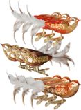 Krebs Kerst vogels - 9x stuks - op clip - bruin tinten - 11 cm - glas