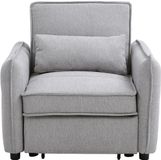 Vente-unique Slaapfauteuil in lichtgrijze stof FENORA