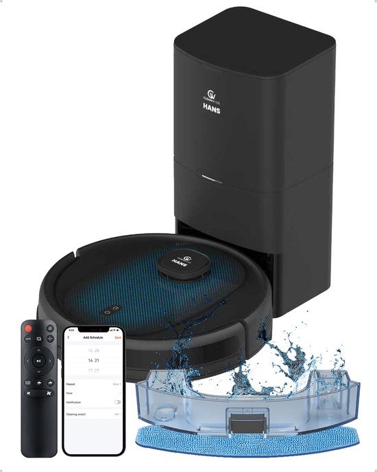 CleanWise Hans Robotstofzuiger met Dweilfunctie & Automatisch Leegstation