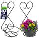 KADAX Bloempothouder, wandmand, stalen plantenhanger, wandhouder, bloemenrek voor binnen, planten, bloemenhouder, pothouder, decoratie, zwart (hart)