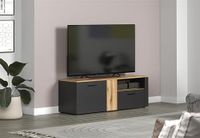 trendteam smart living - Esteban - TV-kast - Antraciet/Evoke eiken - 3 vakken en 1 volledig uittrekbare lade - (BxHxD) 150 x 50 x 42 cm - kabeldoorvoer