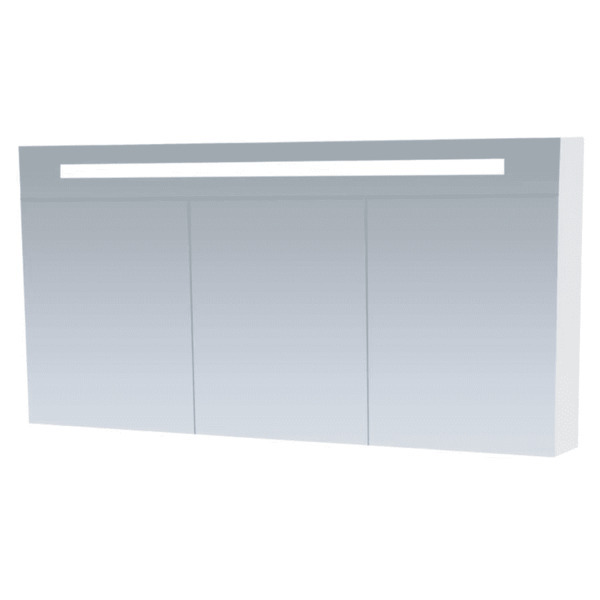 Saniclass Double Face spiegelkast 140x70x15cm 3 deuren met LED verlichting wit hoogglans 7074