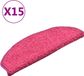 vidaXL - Trapmatten - 15 stuks - 65x21x4 cm - Roze - Polypropyleen - Zelfklevend