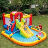 Ballsea Springkussen met blaasbalg - Eersteklas materiaal, veiligheidscertificaat, nat & droog te gebruiken - Ideaal voor binnen, buiten, kinderfeestjes & familiefeesten