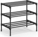 SONGMICS Schoenenrek, 3 niveaus, metaal, stapelbaar, 45 x 30 x 55 cm, Zwart