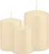 Trend Candles Stompkaarsen set 3x stuks crème blanc 8-10-12 cm