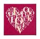 Homemania Afbeelding met hart, voor woonkamer, slaapkamer, meerkleurig, 60 x 3 x 60 cm, HM20KNV60 x 60 – 157, polyester, hout