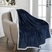 PAVILIA Pluche Sherpa Fleece Sprei Deken Navy
