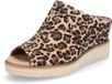 Tamaris - Dames - Muiltjes - Beige - Leer - Blokhak - 8 cm en hoger