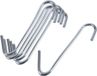 6 crochets de suspension en acier inoxydable pour fumoirs, adaptés pour saucisses et viandes, dimensions 6x4,5 cm