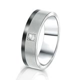Lucardi Bague d'amitié Tokyo pour femmes - Titane - Argenté - Zircone - 6,0 mm - Taille 61