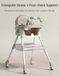 Chaise haute pour bébé - Chaise enfant - avec 4 roues - position inclinable réglable - plateau amovible - convient pour 1-2 ans - marron