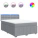 VidaXL Boxspring met matelas tissu gris clair 160x200 cm