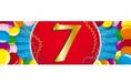 Bellatio Decorations 7 jaar leeftijd sticker 19 x 6 cm - 7 jaar verjaardag/jubileum versiering