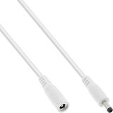 InLine DC verlengkabel | 4,0 x 1,7mm | wit | 1 meter