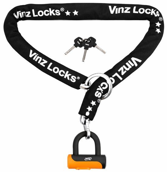 VINZ Locks Tibba Fietsslot ART 2 - 120 cm Kettingslot - Zwart