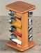 Kesper Roterend Kruidenrek met 8x Glazen kruiden potjes - Kruidenpotjes Kruidenorganizer - FSC® Bamboe Hout - AFM. 15 x 13 x 25.5 Cm.