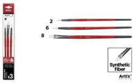 Artix Pinceaux synthétiques souples, 3 pièces