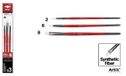 Artix Pinceaux synthétiques souples, 3 pièces