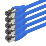 1aTTack.de 1m Cat 8 netwerkkabel CAT8 kabel blauw - 5 stuks Cat.8 LAN 2000 MHz 40 Gbit s 40GBase-T Poe+ patchkabel Ethernetkabel LSZH - 5 x 1 meter blauw