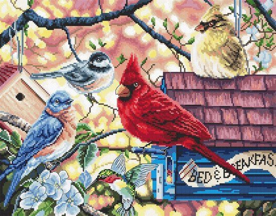 Leti Stitch Springtime Songbirds Borduurpakket - Vogels - 8+ jaar